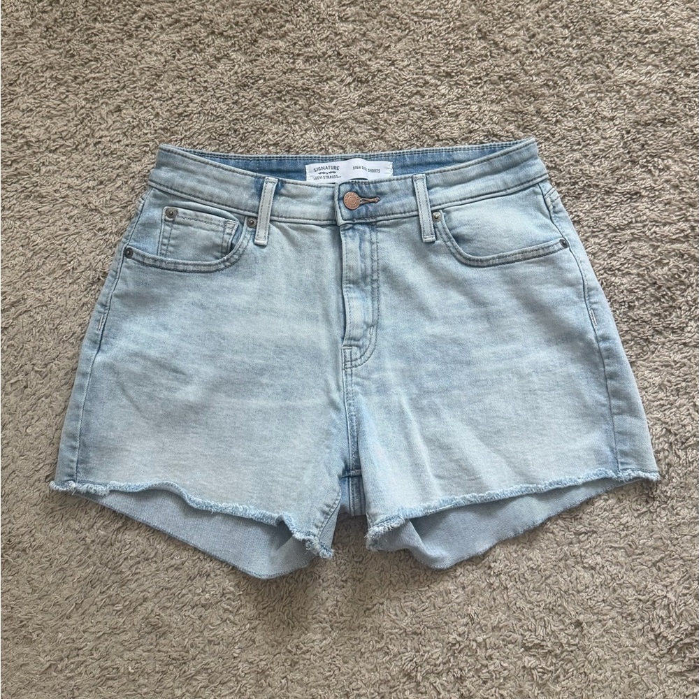 Levi Strauss Light Wash High Rise Shorts